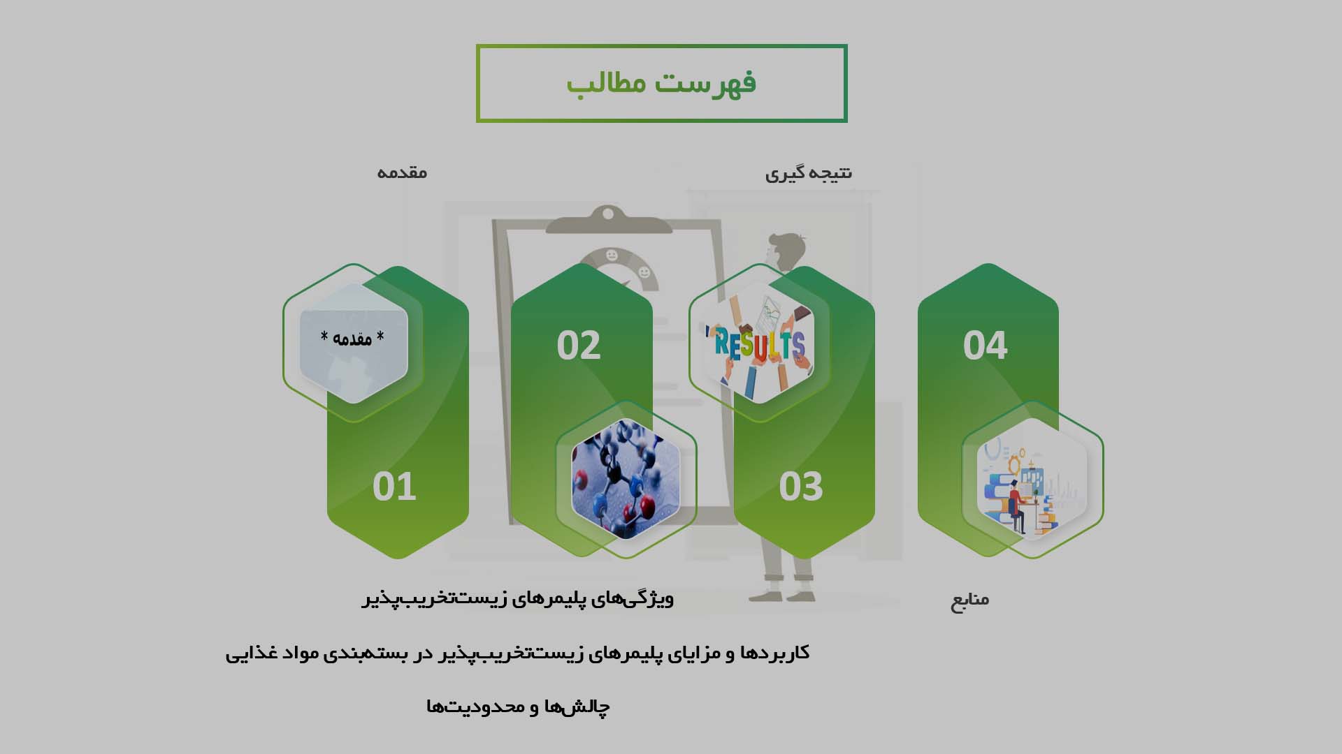 پاورپوینت در مورد کاربرد پلیمرهای زیست‌تخریب‌پذیر در بسته‌بندی مواد غذایی